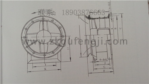 T35、BT35-11型軸流通風(fēng)機(jī)安裝尺寸圖